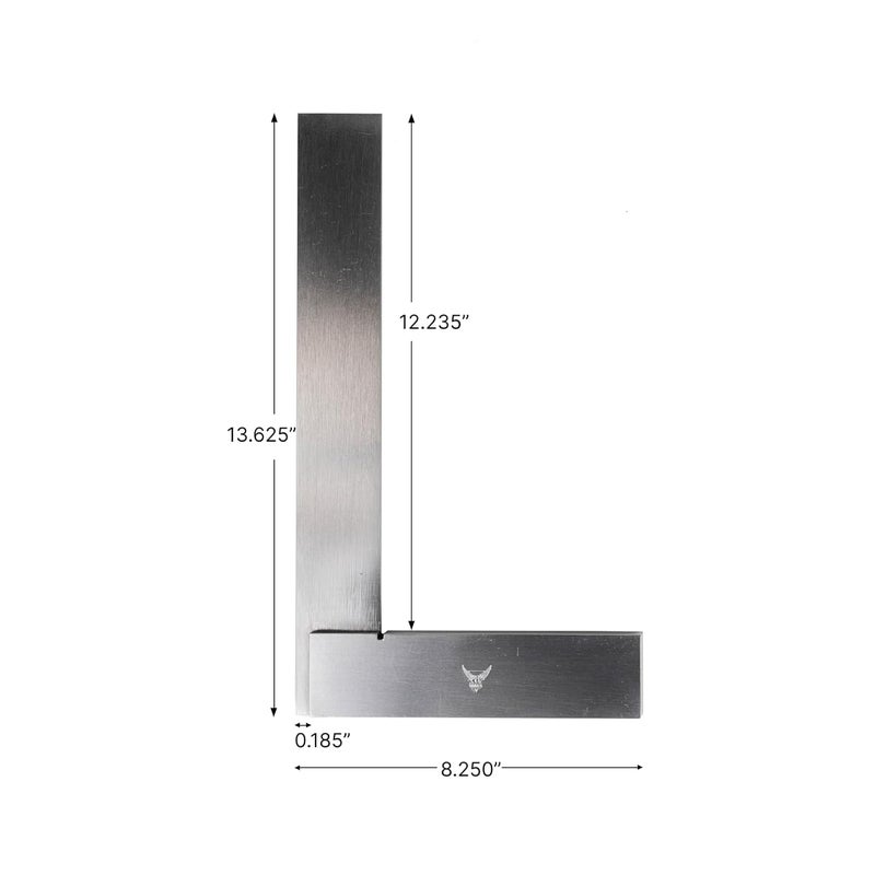 PEC TOOLS Mechanic's Square 12“ x 8”, Precision Engineering Wide Base Square 90 Degree Right Angle Ground Hardened Steel Angle Ruler, Suitable for Woodworking and Precision Layout Work - Image 2